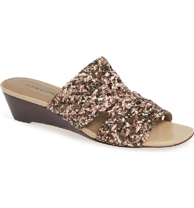 Shop Donald Pliner Albi Woven Slide Sandal In Blush Snake Print