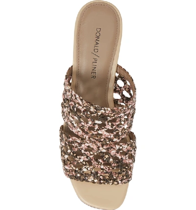 Shop Donald Pliner Albi Woven Slide Sandal In Blush Snake Print