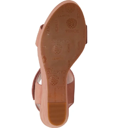 Shop Vince Camuto Velista Platform Wedge Sandal In Rose Bud Nubuck Leather