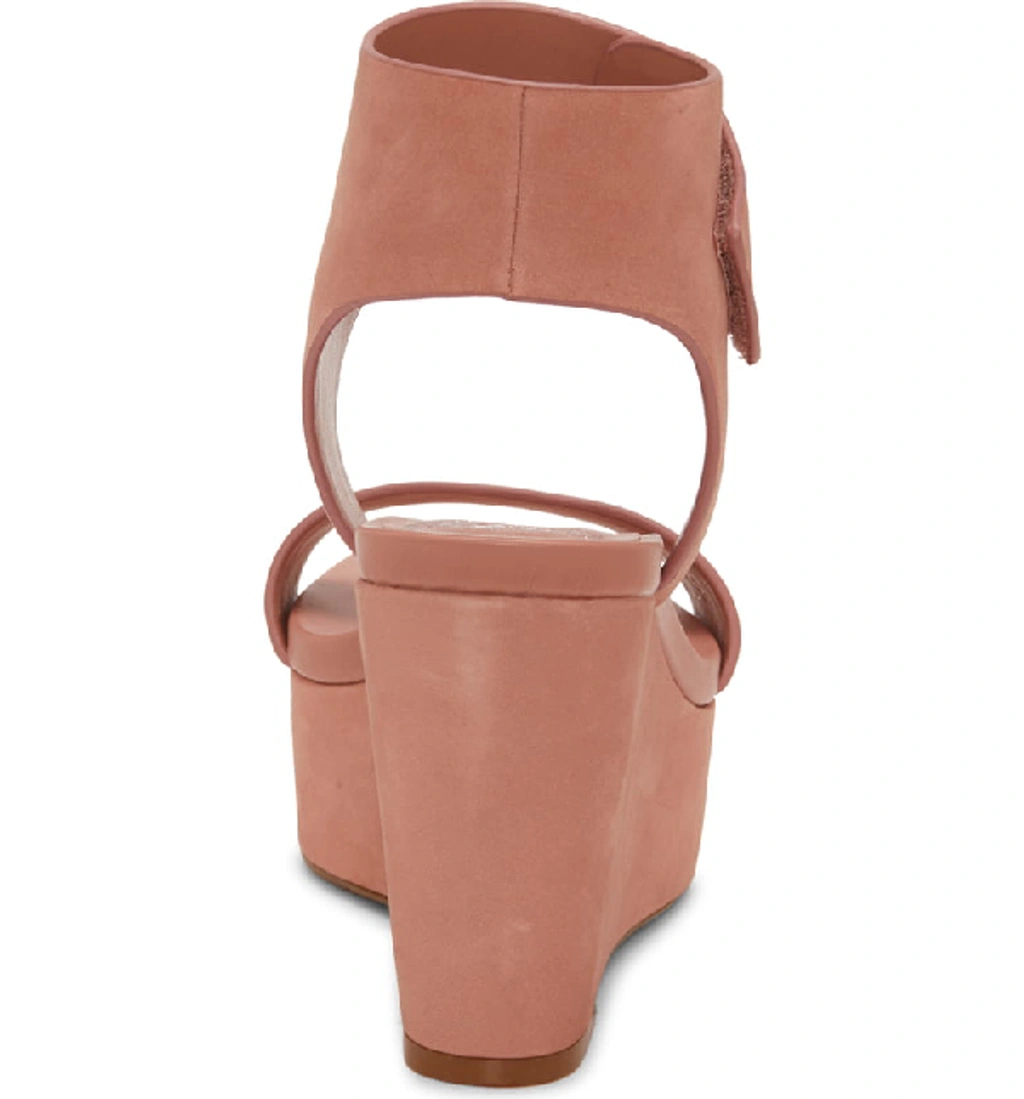 Vince Camuto Velista Platform Wedge Sandal In Rose Bud Nubuck Leather ModeSens