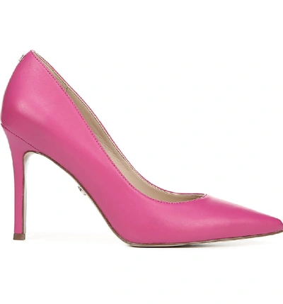 Shop Sam Edelman Hazel Pointy Toe Pump In Pink Peony Nappa Leather