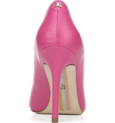 Shop Sam Edelman Hazel Pointy Toe Pump In Pink Peony Nappa Leather