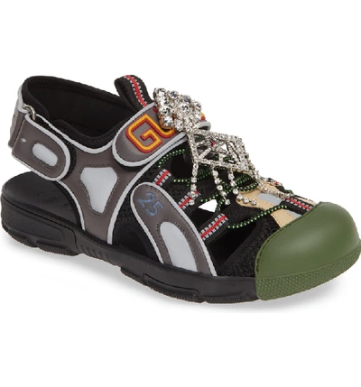 Shop Gucci Tinsel Sport Sandal In Black