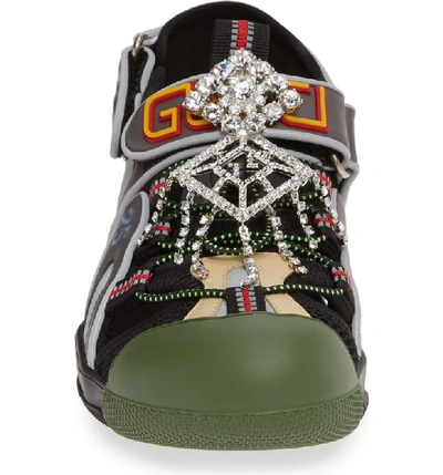 Shop Gucci Tinsel Sport Sandal In Black