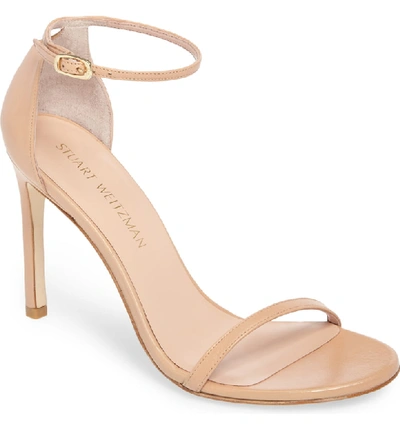 Shop Stuart Weitzman Nudistsong Ankle Strap Sandal In Bambina Nappa