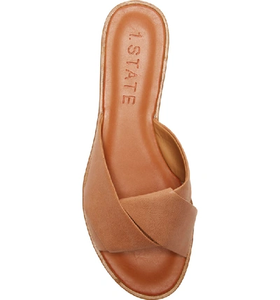 Shop 1.state Travor Slide Sandal In Caramel Leather