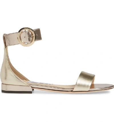 Shop Jimmy Choo Jaimie Ankle Strap Sandal In Gold Mix