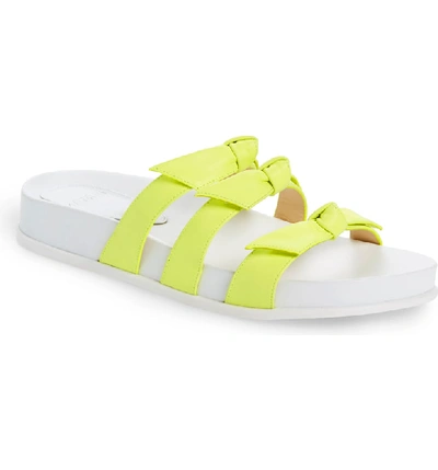 Shop Alexandre Birman Lolita Bow Slide Sandal In Yellow Fluo