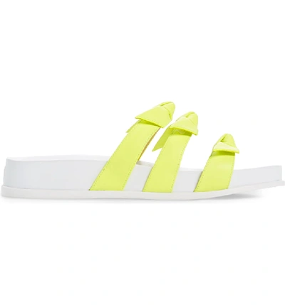 Shop Alexandre Birman Lolita Bow Slide Sandal In Yellow Fluo