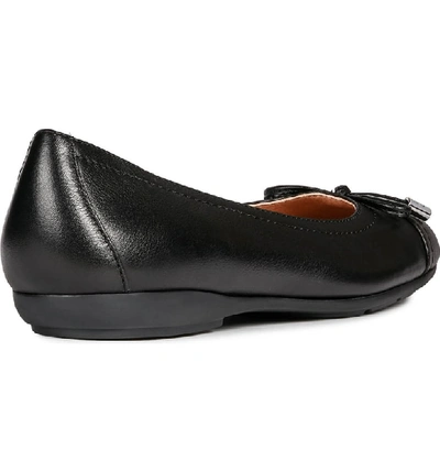 Shop Geox Annytah Cap Toe Flat In Black Leather