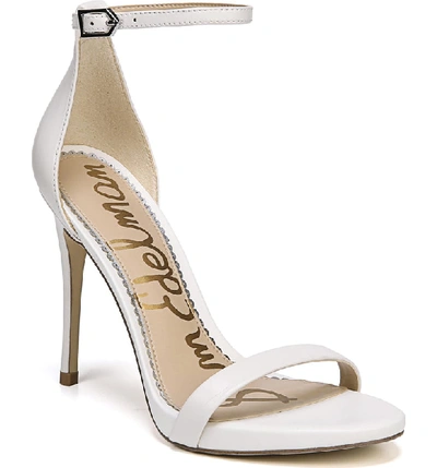 Shop Sam Edelman Ariella Ankle Strap Sandal In Bright White Leather