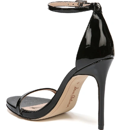 Shop Sam Edelman Ariella Ankle Strap Sandal In Black Patent Leather