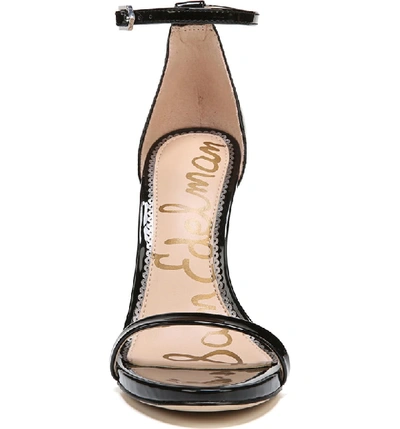 Shop Sam Edelman Ariella Ankle Strap Sandal In Black Patent Leather