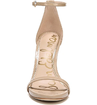 Shop Sam Edelman Ariella Ankle Strap Sandal In Nude Patent Leather