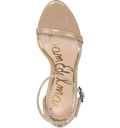 Shop Sam Edelman Ariella Ankle Strap Sandal In Nude Patent Leather