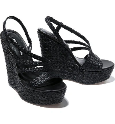 Shop Alice And Olivia Tenley Woven Wedge Platform Sandal In Black