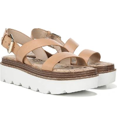 Shop Sam Edelman Rasheed Slingback Platform Sandal In Natural Leather