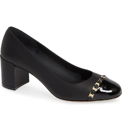 Shop Ferragamo Avella Chainlink Trim Pump In Black