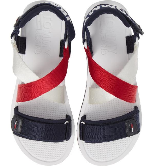 red white blue platform sandals