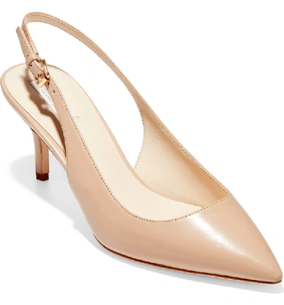 Shop Cole Haan Vesta Slingback Pump In Nude Leather