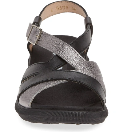 Shop Wonders C-5603 Sandal In Negro/ Wash Plomo Leather