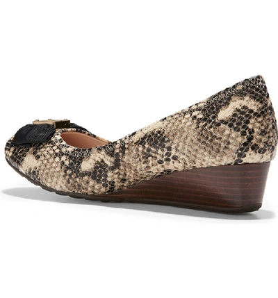 Shop Cole Haan Tali Soft Bow Pump In Snake Print Leather