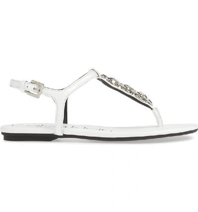 Shop Calvin Klein Silva Thong Sandal In White Leather