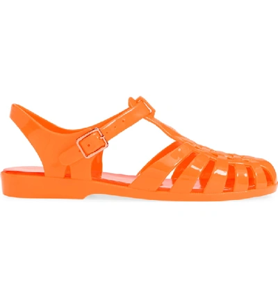 Shop Jeffrey Campbell Gelly Sandal In Orange Neon