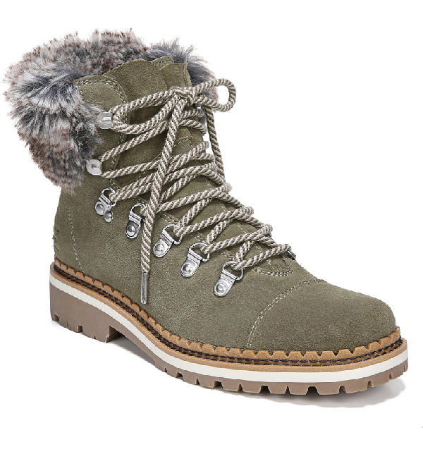 bowen faux fur boot in moss green