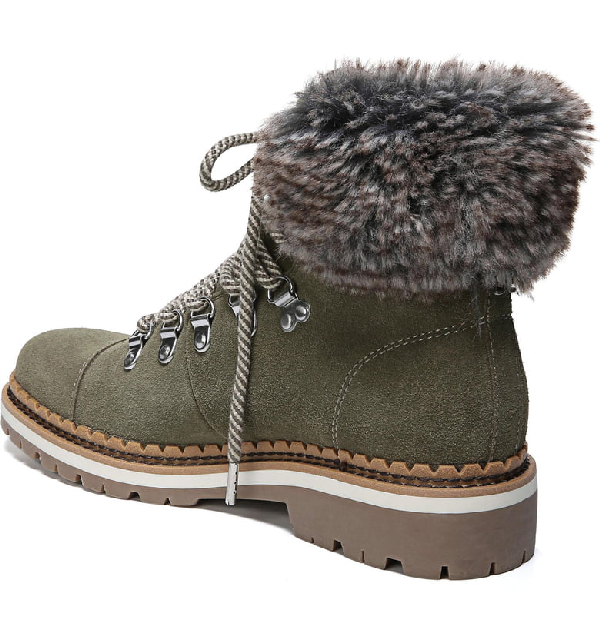 bowen faux fur boot in moss green
