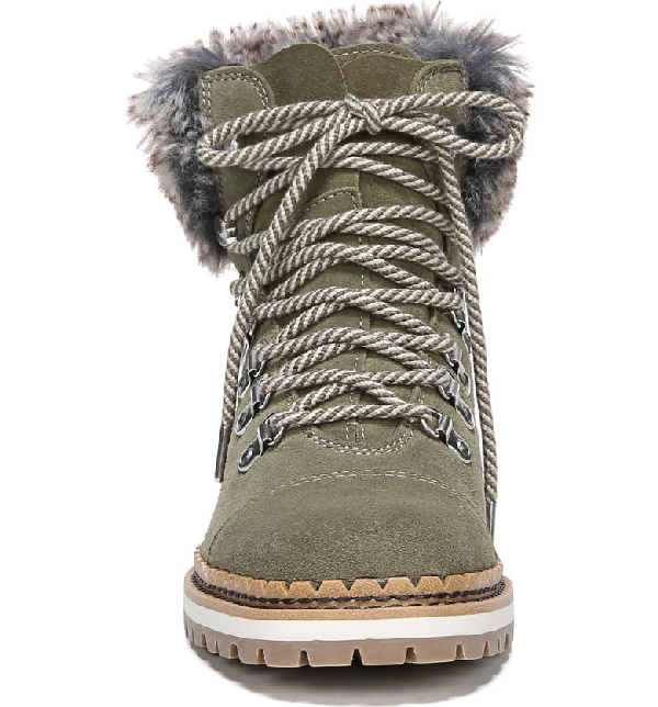 bowen faux fur boot in moss green