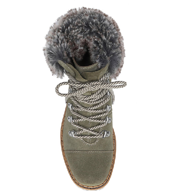 bowen faux fur boot in moss green