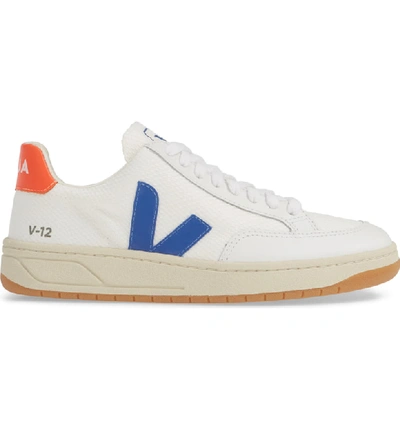 Shop Veja V-12 Sneaker In White Indigo/ Orange