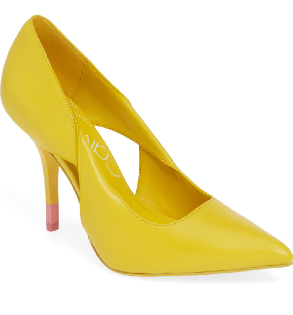 calvin klein yellow pumps