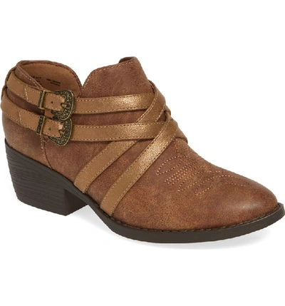 Shop Ariat Sadie Strappy Bootie In Distressed Tan Fabric