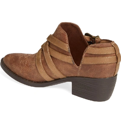 Shop Ariat Sadie Strappy Bootie In Distressed Tan Fabric