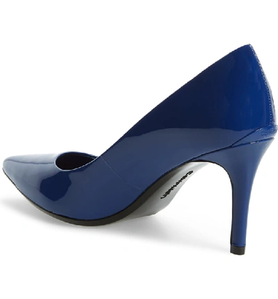 Shop Calvin Klein 'gayle' Pointy Toe Pump In Royal Blue Patent Leather