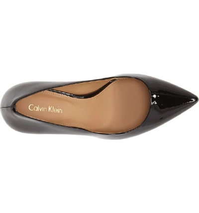 Shop Calvin Klein 'gayle' Pointy Toe Pump In Black Patent