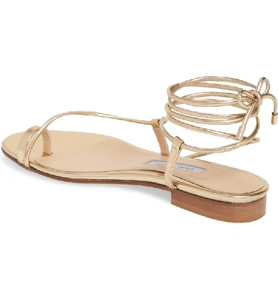 Shop Emme Parsons Susan Ankle Tie Sandal In Gold