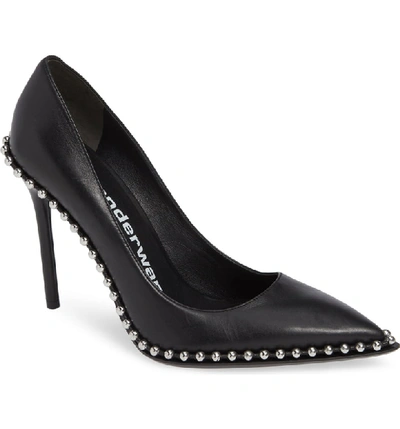 Shop Alexander Wang Rie Stud Pointy Toe Pump In Black