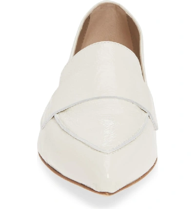 Shop Agl Attilio Giusti Leombruni Softy Pointy Toe Moccasin Loafer In White Patent