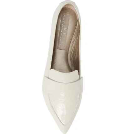 Shop Agl Attilio Giusti Leombruni Softy Pointy Toe Moccasin Loafer In White Patent