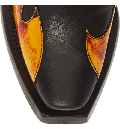 Shop Vetements Flame Cowboy Boot In Black