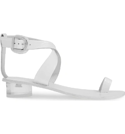 Shop Jeffrey Campbell Harlowe Toe Loop Sandal In White Patent Leather/ Clear