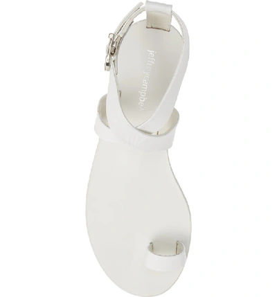 Shop Jeffrey Campbell Harlowe Toe Loop Sandal In White Patent Leather/ Clear