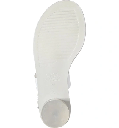 Shop Jeffrey Campbell Harlowe Toe Loop Sandal In White Patent Leather/ Clear