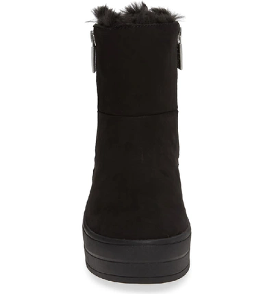 Shop Jslides Henley Faux Fur Lined Bootie In Black Nubuck