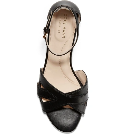 Shop Cole Haan Grand Wedge Sandal In Black Leather