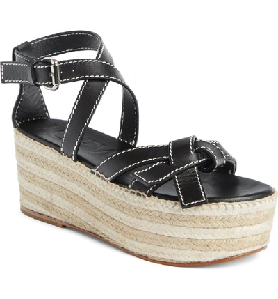 Shop Loewe Gate Platform Wedge Sandal In Black