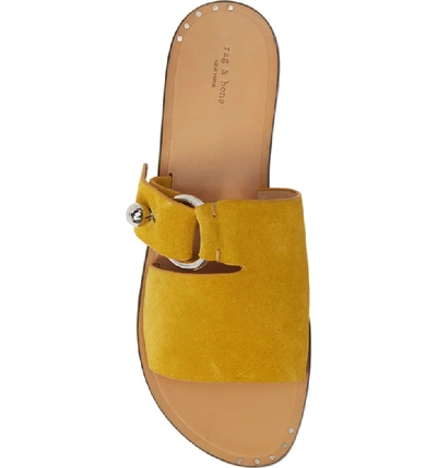 Shop Rag & Bone Arc Slide Sandal In Mustard Suede